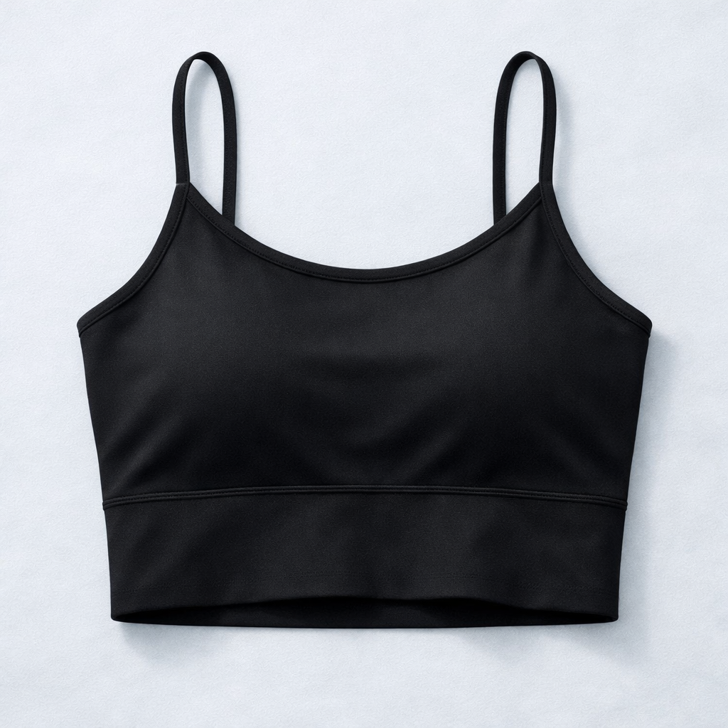 Top Alcinha com Bojo Preto - com Ajuste, Elegância e Conforto