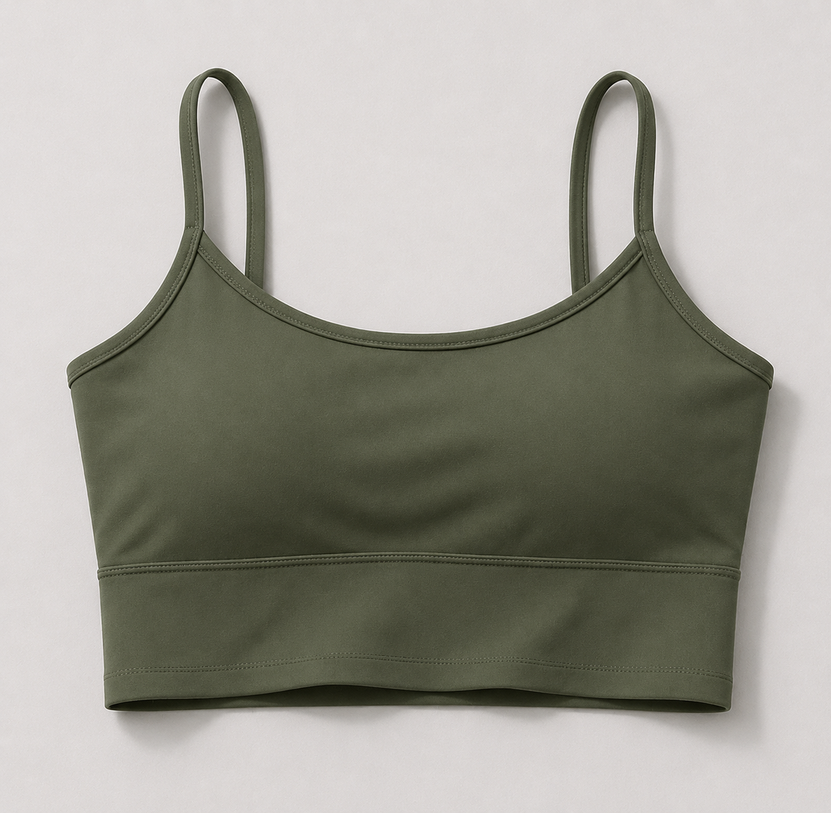 Top Alcinha com Bojo Verde Militar -  com Ajuste, Elegância e Conforto