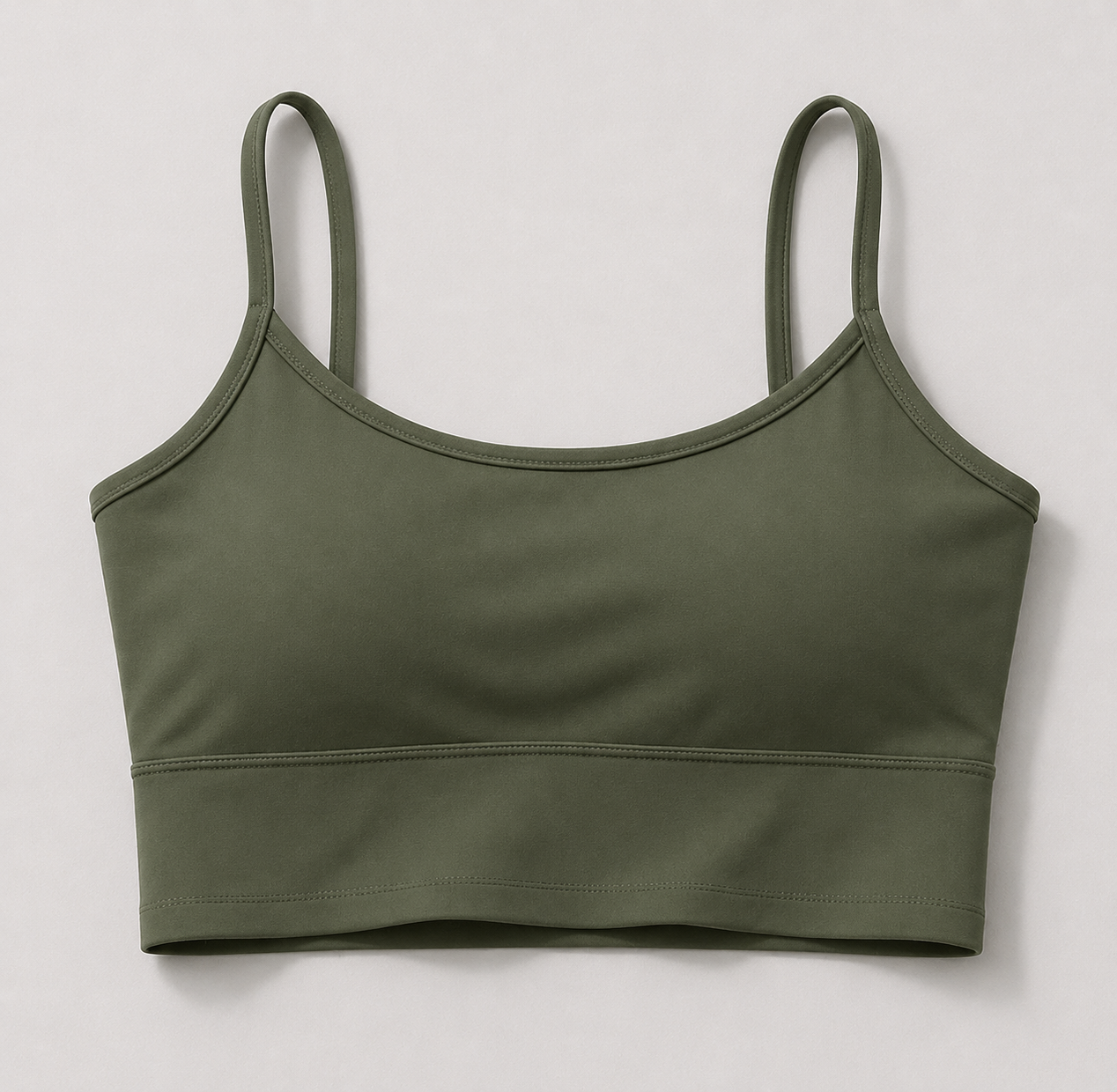 Top Alcinha com Bojo Verde Militar -  com Ajuste, Elegância e Conforto