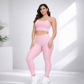 Conjunto Fitness – Top Alça + Legging Suplex - Rosa